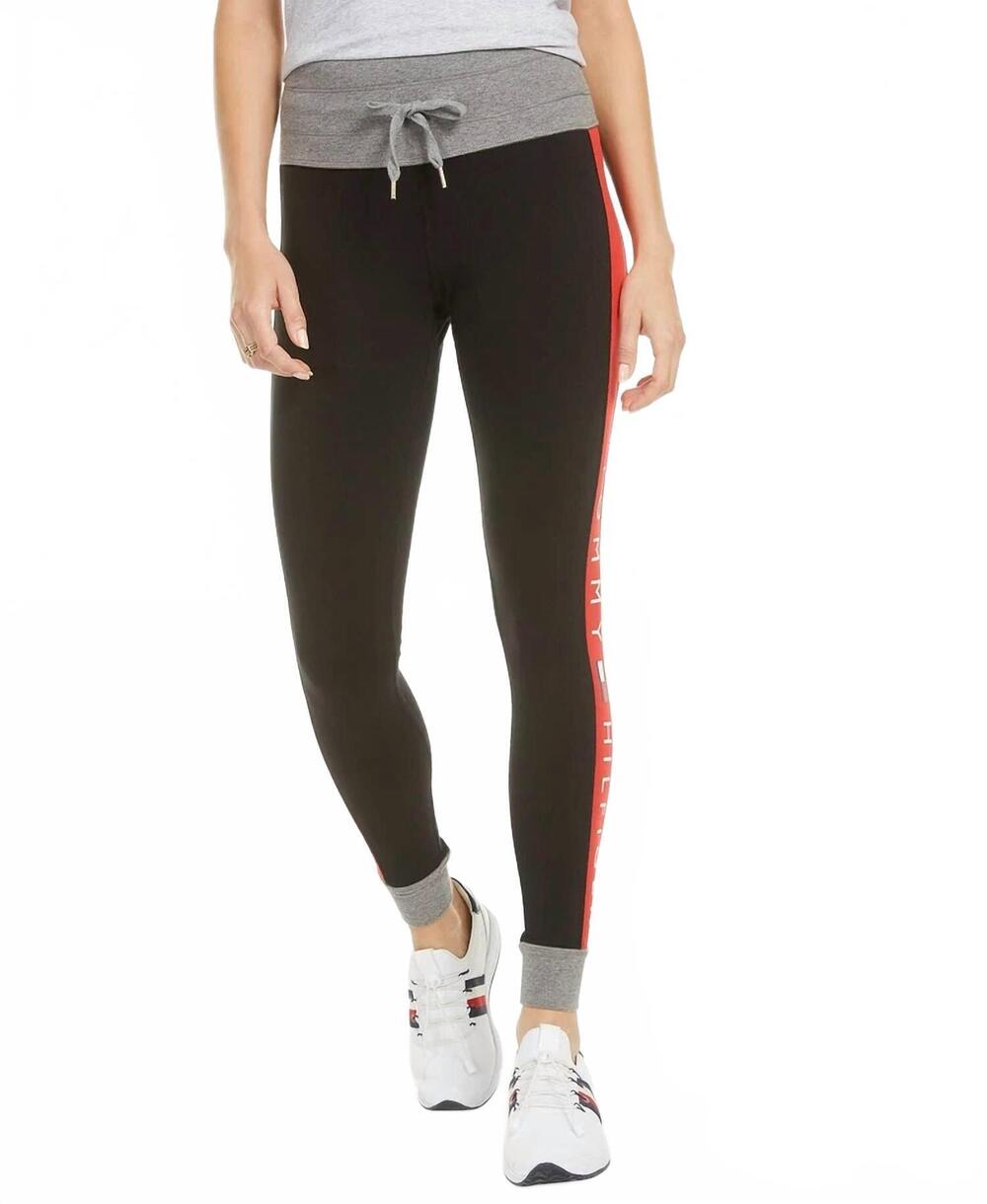 NEW TOMMY HILFIGER side striped jogger pants in black